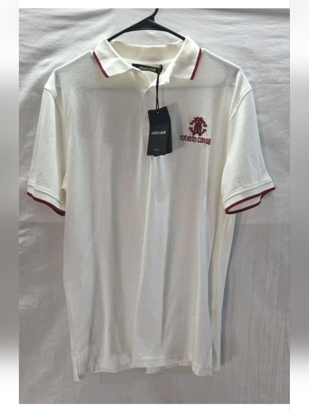 Roberto Cavalli Men's XL Embroidered Logo Short Sleeve Cotton Polo Shirt New